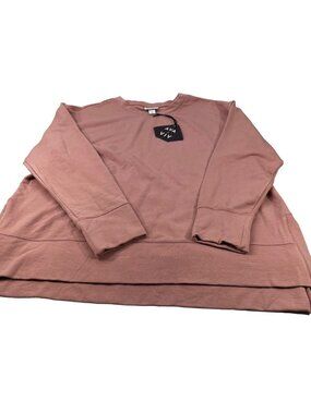 Ava And Viv Women's Size 1X Shirt Long Sleeve Crew Neck Soft Blush Pink New